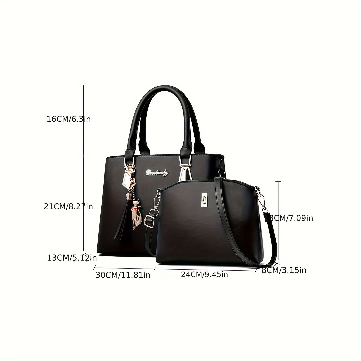Set of 2 - Fashion Handbag with Cross Body Bag | Ginger Bear Boutique