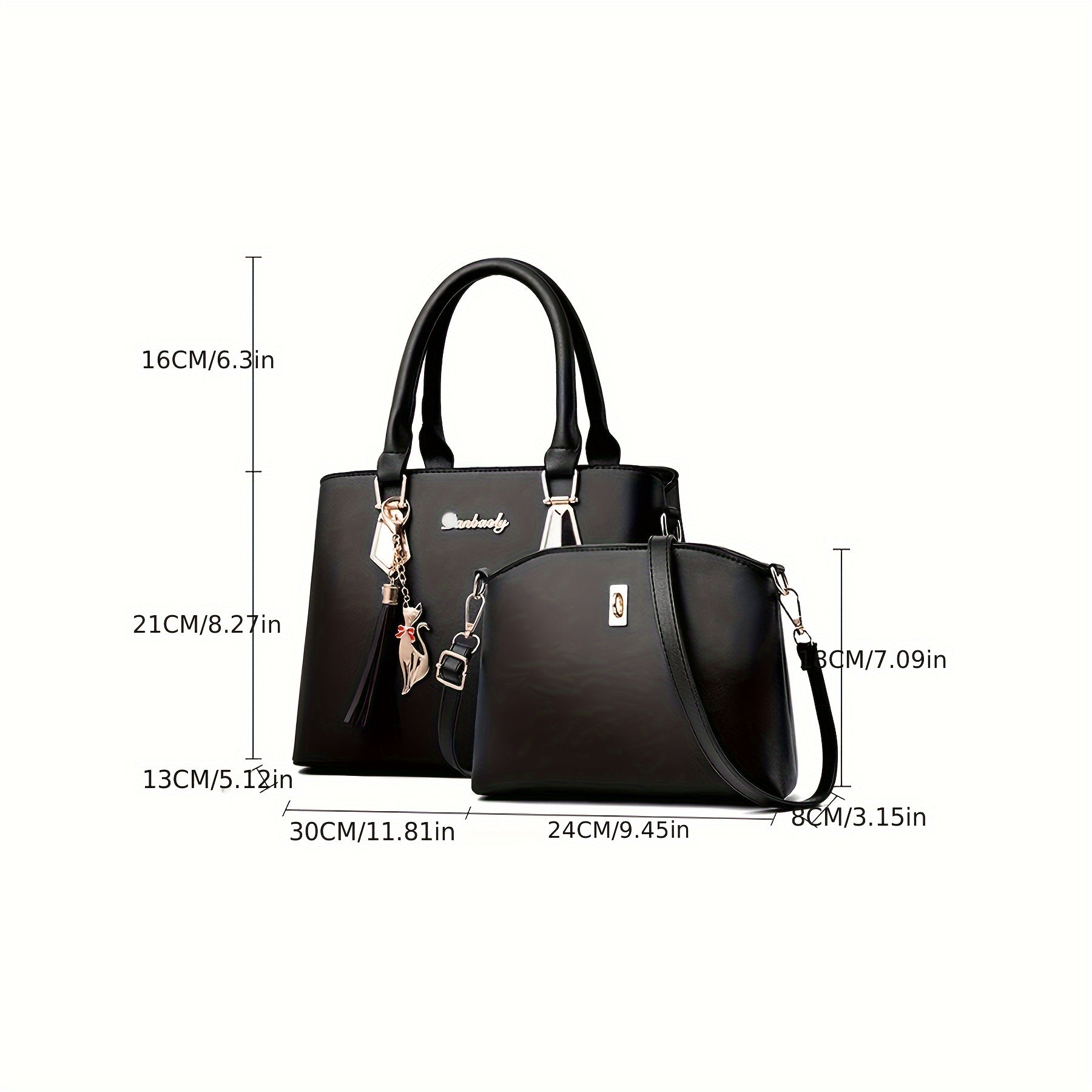 Set of 2 - Fashion Handbag with Cross Body Bag | Ginger Bear Boutique