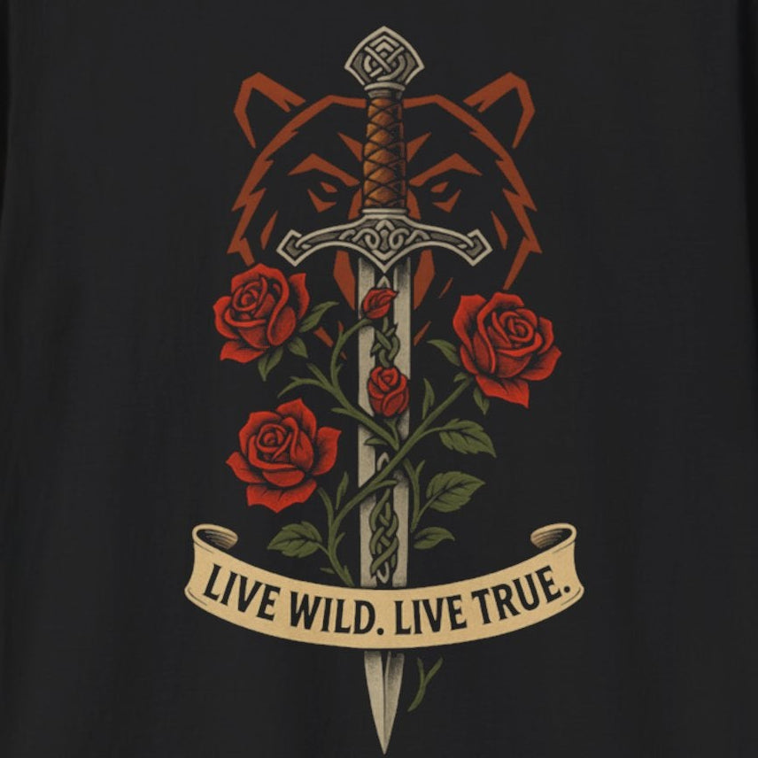 Celtic Sword Tee – Live Wild, Live True