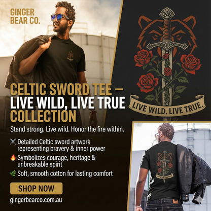 Celtic Sword Tee – Live Wild, Live True