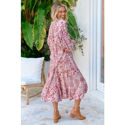 Ruby Red Print Vela Skirt