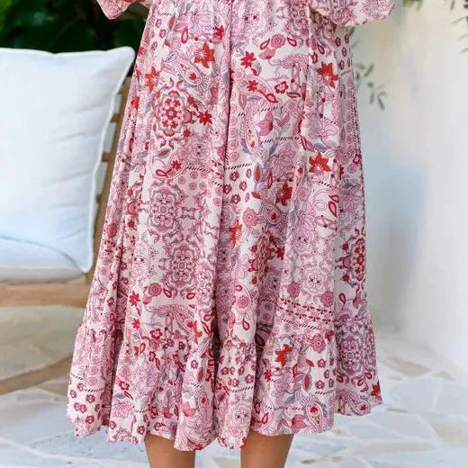 Ruby Red Print Vela Skirt
