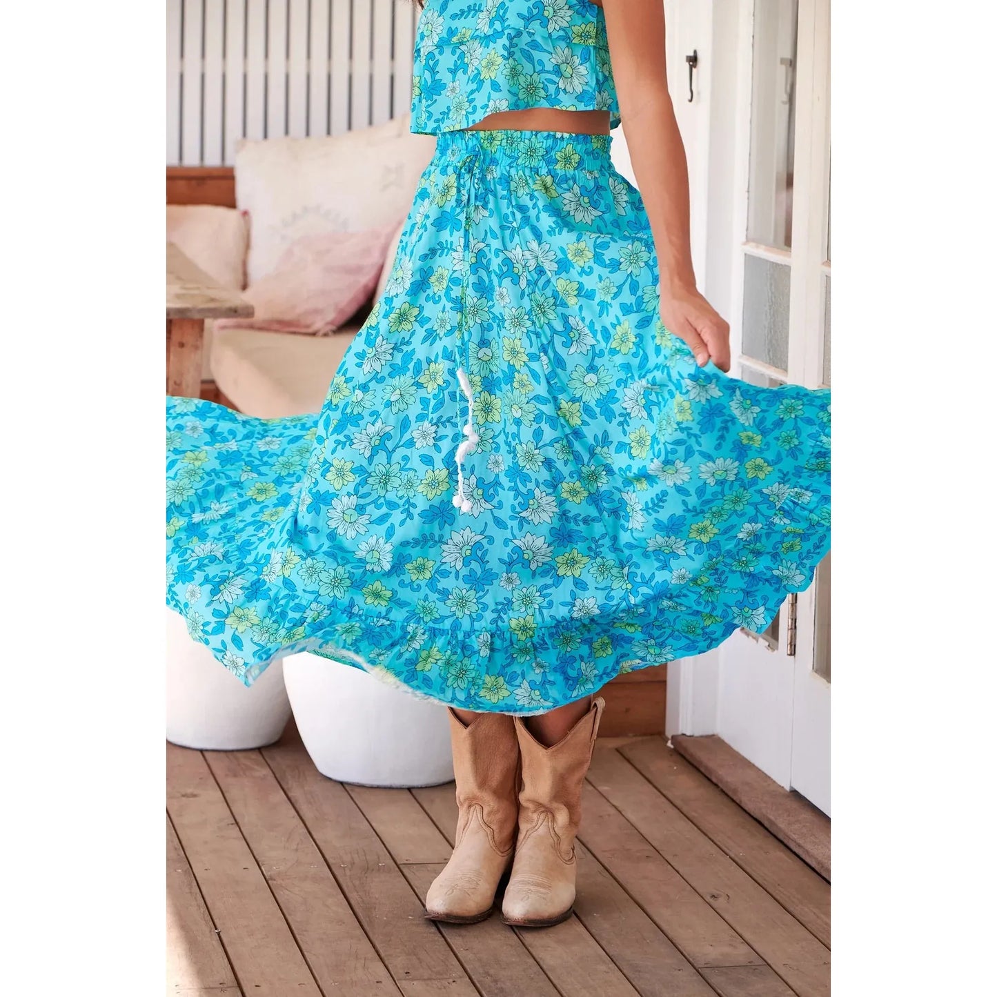 Sea Crystal Print Vela Maxi Skirt