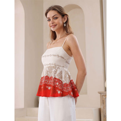 Mediterranean Charm Peplum Cami Top