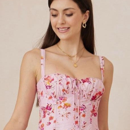 Beautiful Pink Floral Maxi Dress